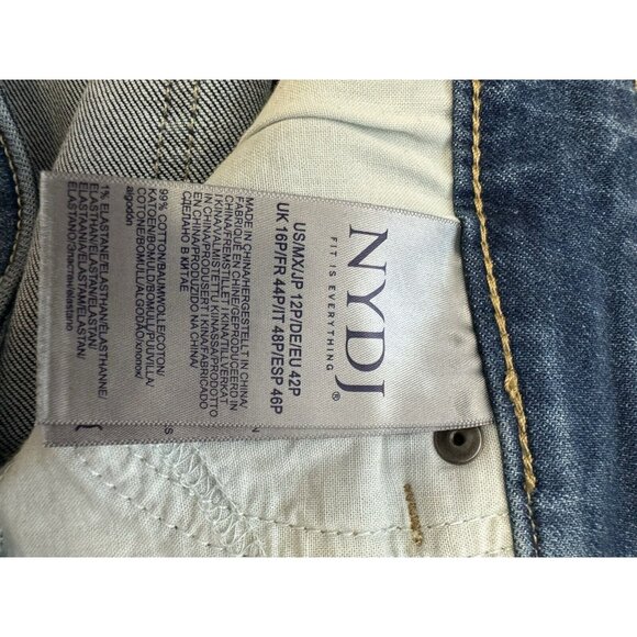 NYDJ Marilyn Straight Stretch Blue Jeans Size 12P‎ Not Your Daughter’s Jeans - Picture 4 of 8